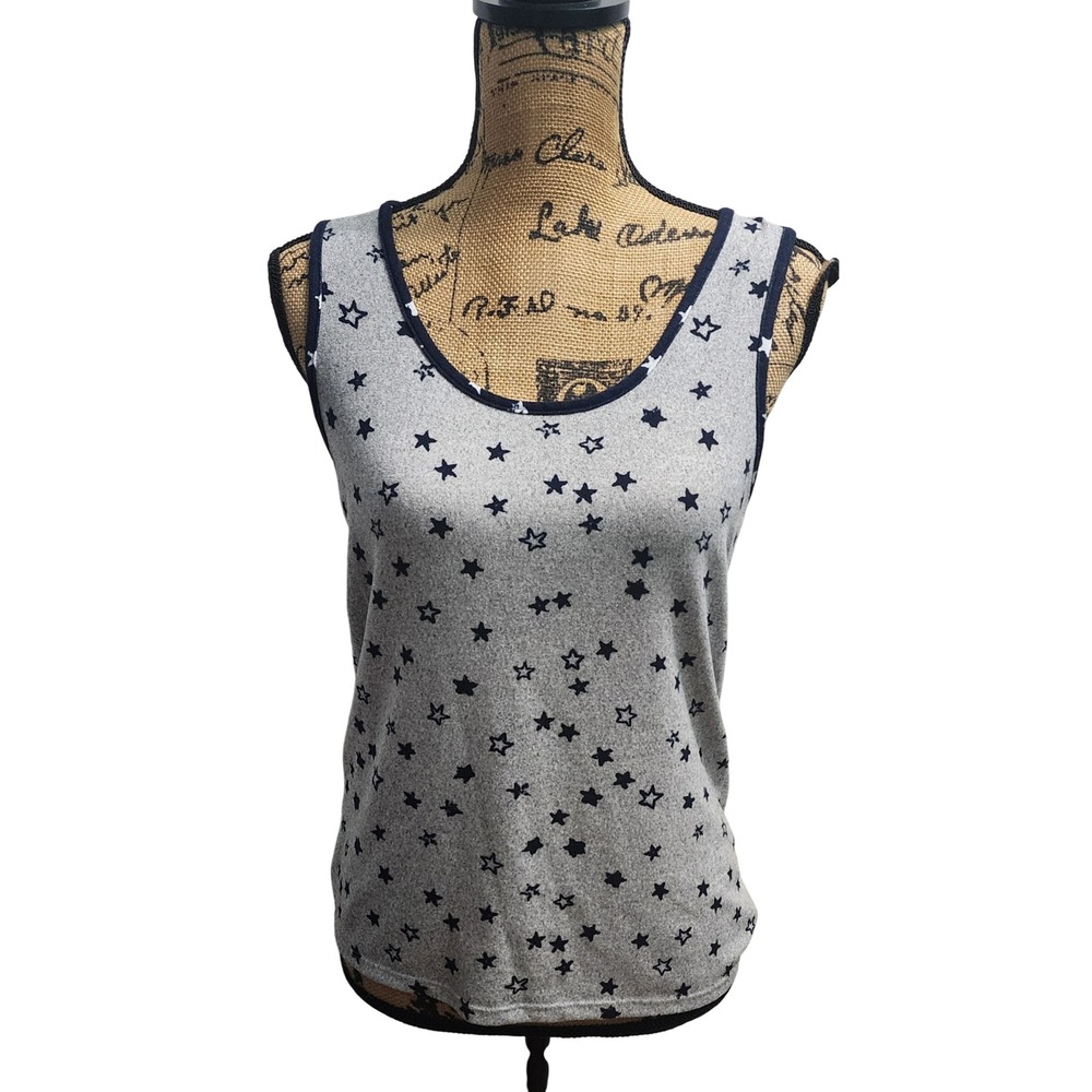 Lucky Brand Star Print Tank‎ Top Sleeveless Casual Everyday Top Size S